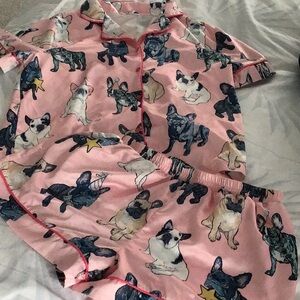 SHE-SHOW  Pink Dog Print Pajamas. Shorts